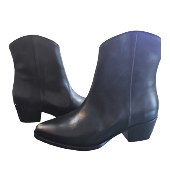 New Thursday Boot Co Country Black Leather Western Block Heel Boots sz 8.5 - Picture 9 of 11